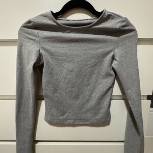 SHEIN Classic Gray Long Sleeve Top